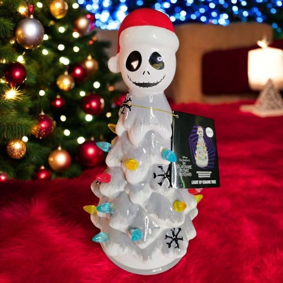 Nightmare Before Christmas Jack Skellington Light Up Ceramic Tree Disney NEW - Picture 5 of 8